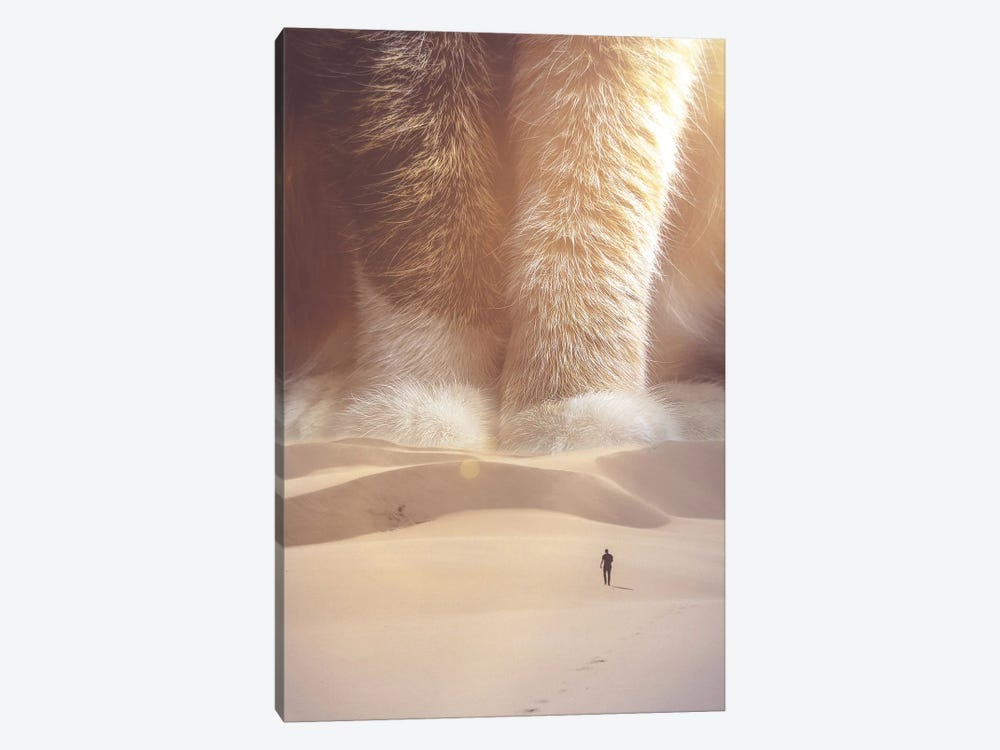 Giant Cat In Desert Sand Dunes by GEN Z 1-piece Canvas Wall Art