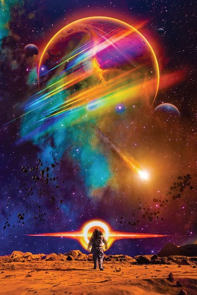 Going Solo: Astronaut Walking On The Planet Mars And Black Hole by GEN Z