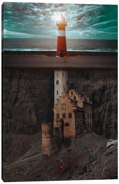 Castle And Lighthouse Are One Canvas Art Print - GEN Z