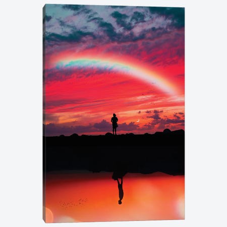 Silhouettes And Rainbow Canvas Print #GEZ403} by GEN Z Canvas Wall Art