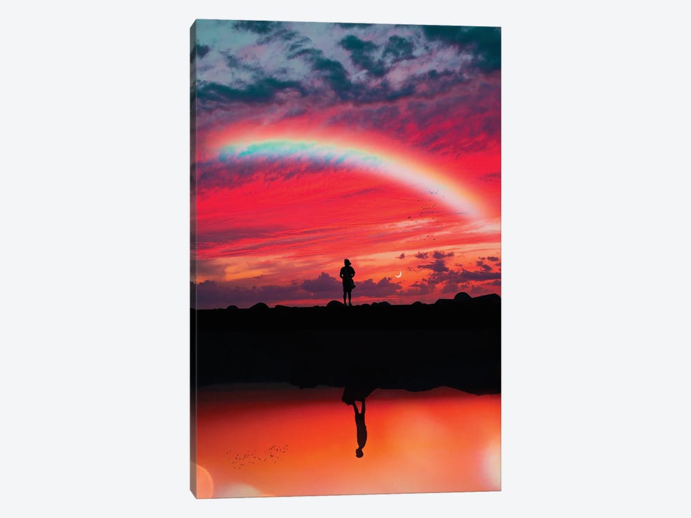Silhouettes And Rainbow 1-piece Art Print