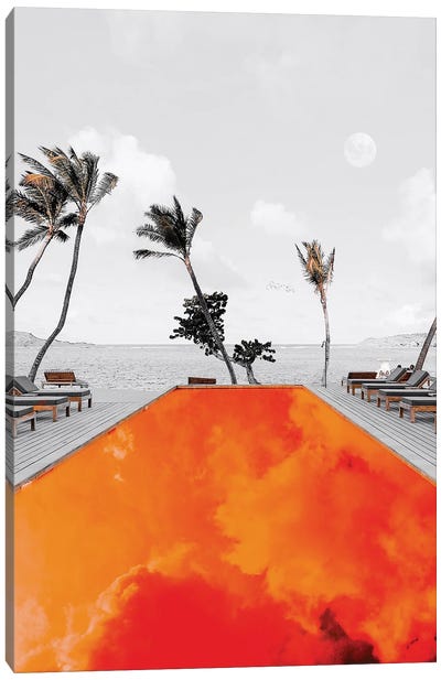 Red Hot Californication Pool Canvas Art Print - Swimming Pool Art