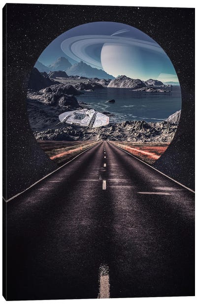 Road To Another Fantasy Space World Canvas Art Print - UFO Art