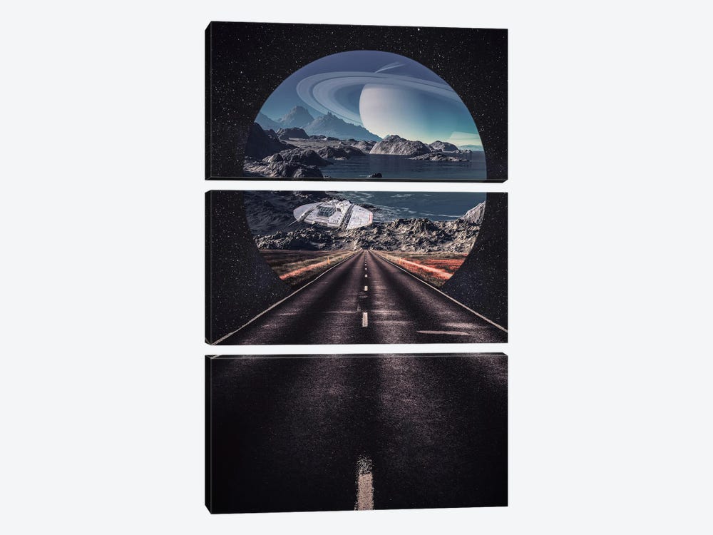 Road To Another Fantasy Space World by GEN Z 3-piece Canvas Wall Art
