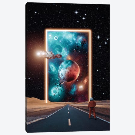 Astronaut Stargate Road To Another Moon Canvas Print #GEZ414} by GEN Z Canvas Artwork