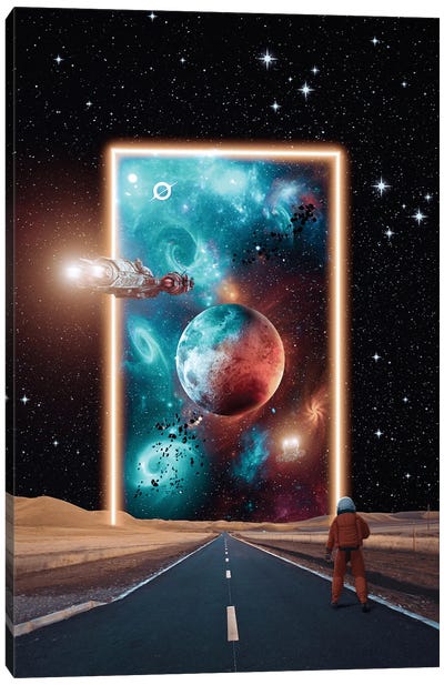 Astronaut Stargate Road To Another Moon Canvas Art Print - GEN Z