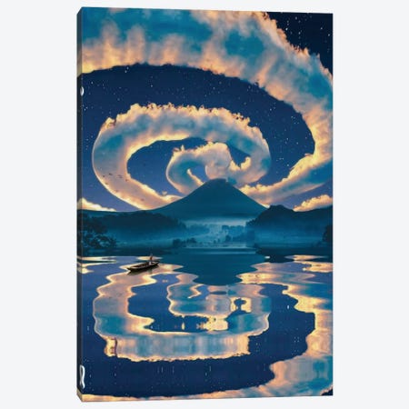 Magic Spiral Clouds Water Reflection Canvas Print #GEZ418} by GEN Z Canvas Art Print