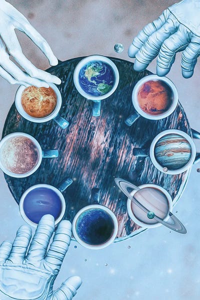 Space Coffee Mug Solar System Planets by GEN Z framed wall art