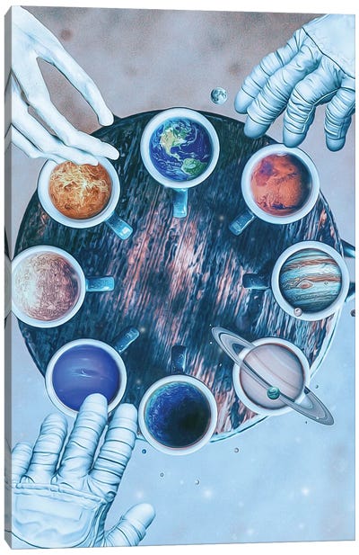 Space Coffee Mug Solar System Planets Canvas Art Print - Solar System Art