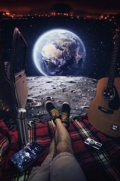 Point Of View: Gabriel In Van On The Moon Look At Planet Earth by GEN Z