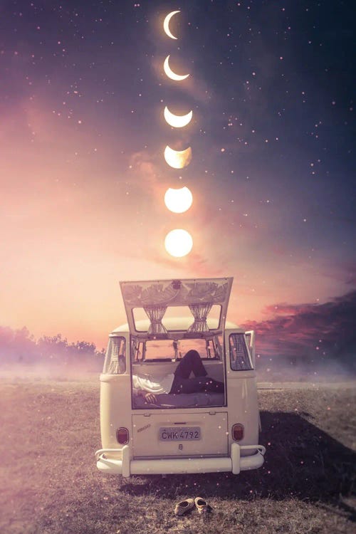 Chill In A Van With Moon Phases