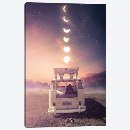 Chill In A Van With Moon Phases Canvas Print #GEZ425} by GEN Z Art Print
