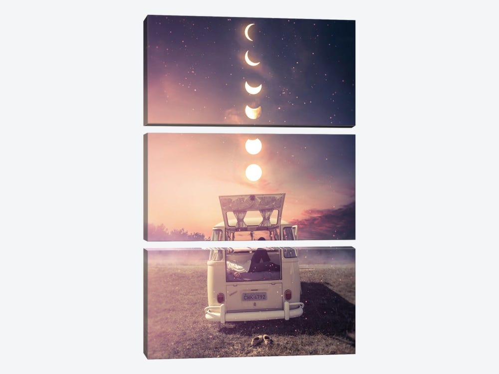Chill In A Van With Moon Phases by GEN Z 3-piece Art Print