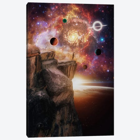 On Top Of The Cliff And Ballet Of Planets Canvas Print #GEZ427} by GEN Z Art Print