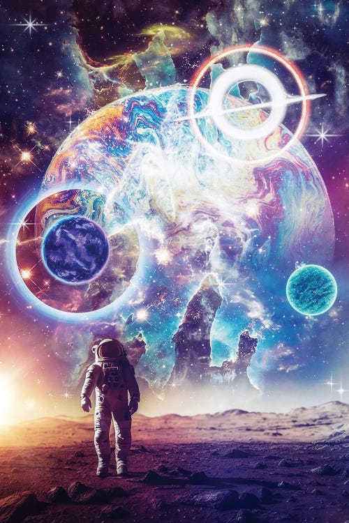 Astronaut And Psychedelic Space
