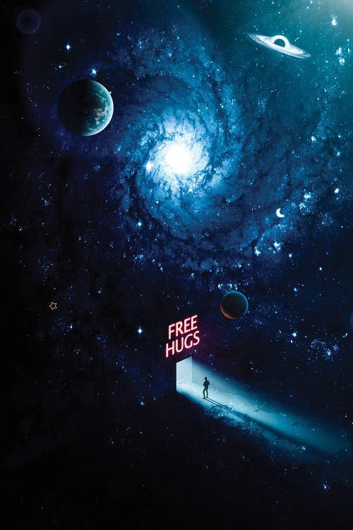 Free Hugs Portal In Blue Space