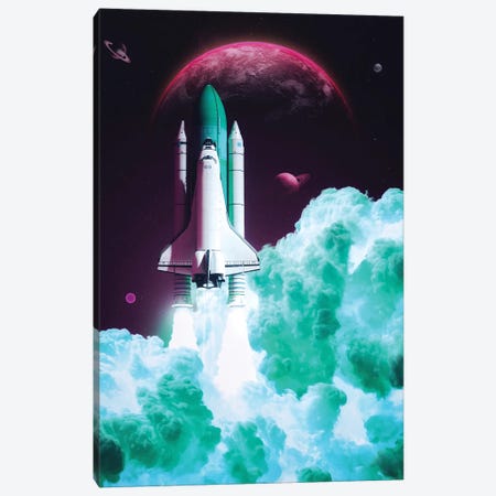 Infrared Rocket Take-Off Red Planet Canvas Print #GEZ458} by GEN Z Canvas Print