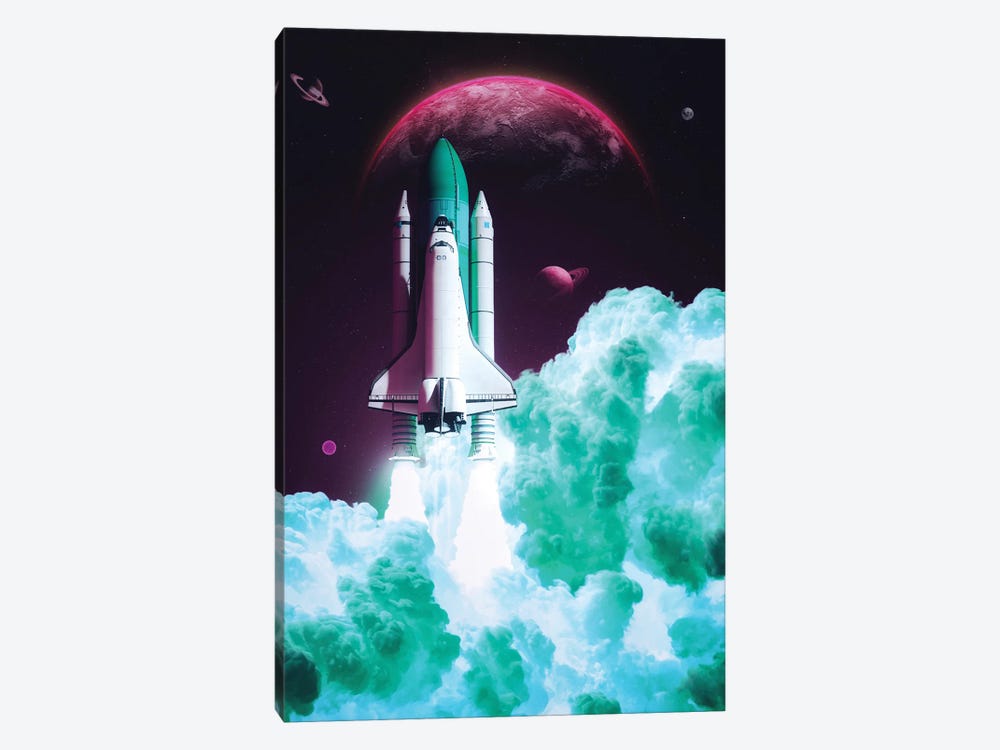 Infrared Rocket Take-Off Red Planet by GEN Z 1-piece Art Print