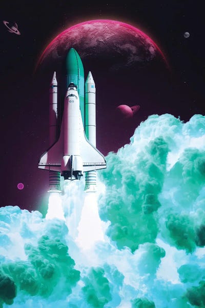 Infrared Rocket Take-Off Red Planet