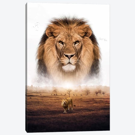 The Lion King Of Savanna And Jungle Africa Canvas Print #GEZ462} by GEN Z Canvas Wall Art