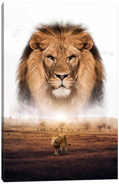 The Lion King Of Savanna And Jungle Africa Canvas Art Print - GEN Z