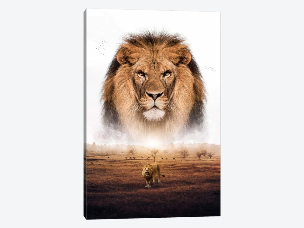 The Lion King Of Savanna And Jungle Africa by GEN Z 1-piece Canvas Artwork