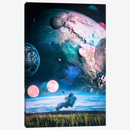 Nasa Astronaut Levitating In Field Canvas Print #GEZ469} by GEN Z Canvas Artwork