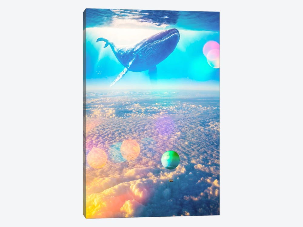 Whale And Hot Air Balloon Above The Clouds by GEN Z 1-piece Canvas Wall Art
