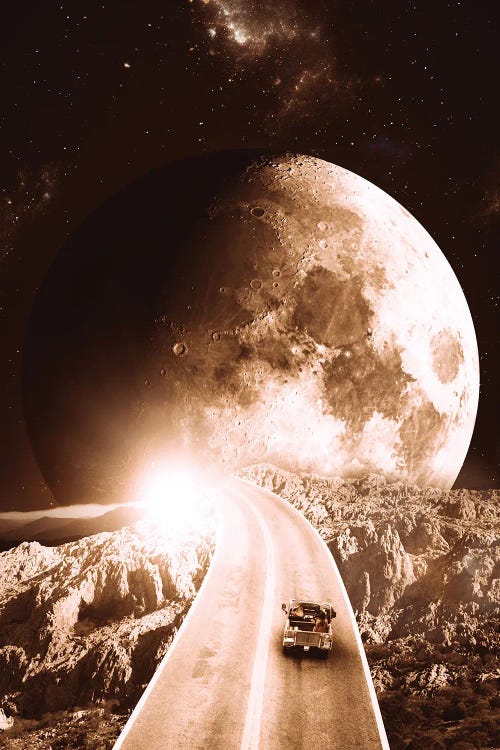 On The Vintage Way To The Moon by GEN Z wall art