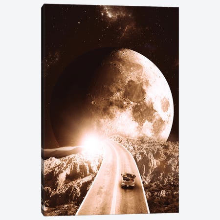 On The Vintage Way To The Moon Canvas Print #GEZ478} by GEN Z Canvas Print