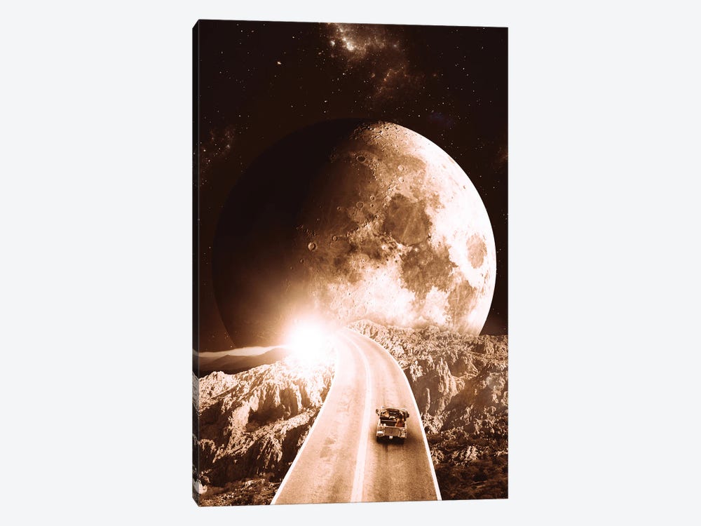 On The Vintage Way To The Moon by GEN Z 1-piece Canvas Print