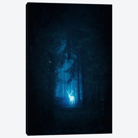 Magical Blue Deer Patronus In The Forest Canvas Print #GEZ483} by GEN Z Canvas Art