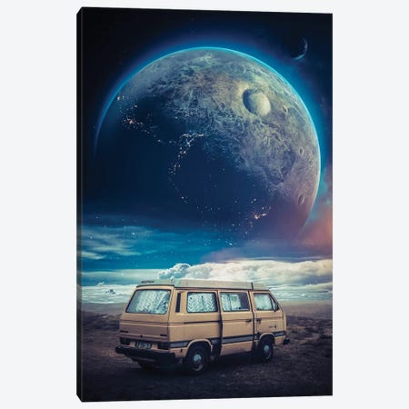 Van Of Adventurer Camp Seen On Planet Canvas Print #GEZ484} by GEN Z Canvas Art Print
