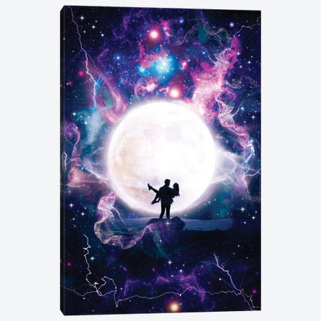 Loving Couple Silhouette In Space Canvas Print #GEZ485} by GEN Z Canvas Print