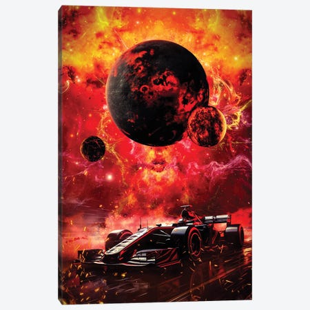 Formula 1 Fire In The Paddock Universe Canvas Print #GEZ486} by GEN Z Canvas Art Print