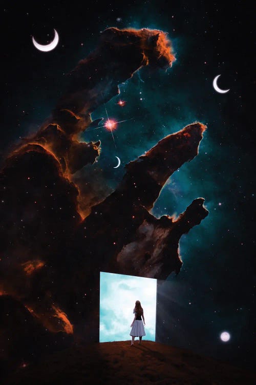 Gate To Another Universe Nebula Moons by GEN Z wall art