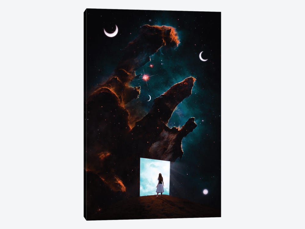 Gate To Another Universe Nebula Moons by GEN Z 1-piece Art Print