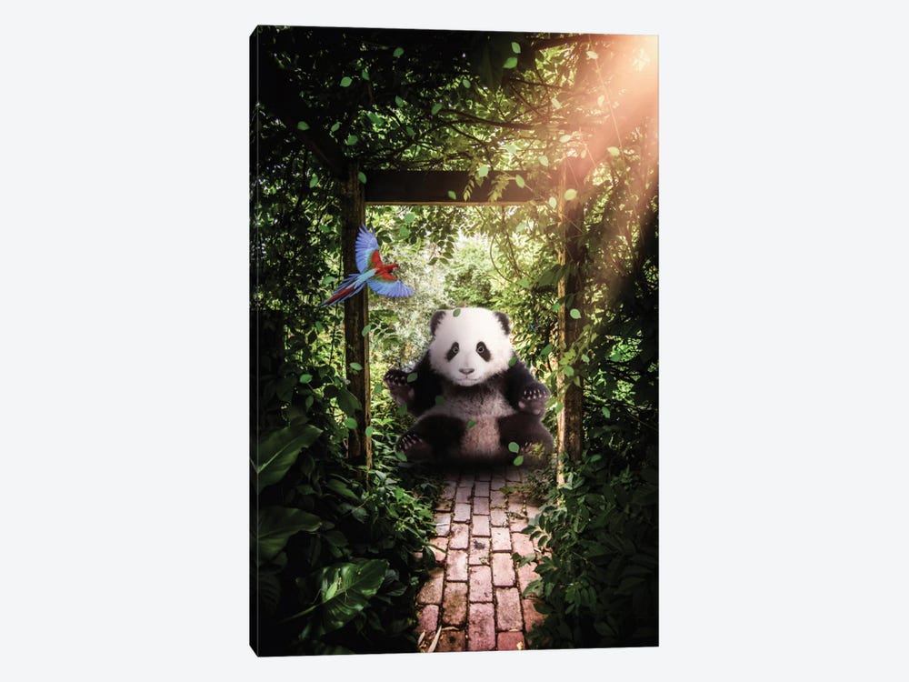 Cute Giant Baby Panda In Forest by GEN Z 1-piece Canvas Print