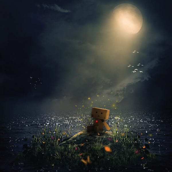 Robots: Little Cardboard Creature And Butterflies by GEN Z