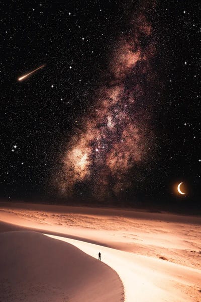 Space Fiction: Desert Brown Milky Way Starry Night by GEN Z
