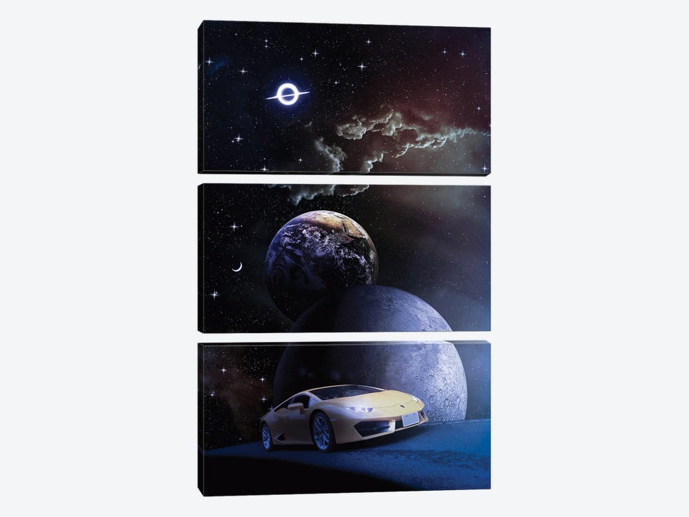 Sportive Car Road To Infinite Space by GEN Z 3-piece Canvas Artwork