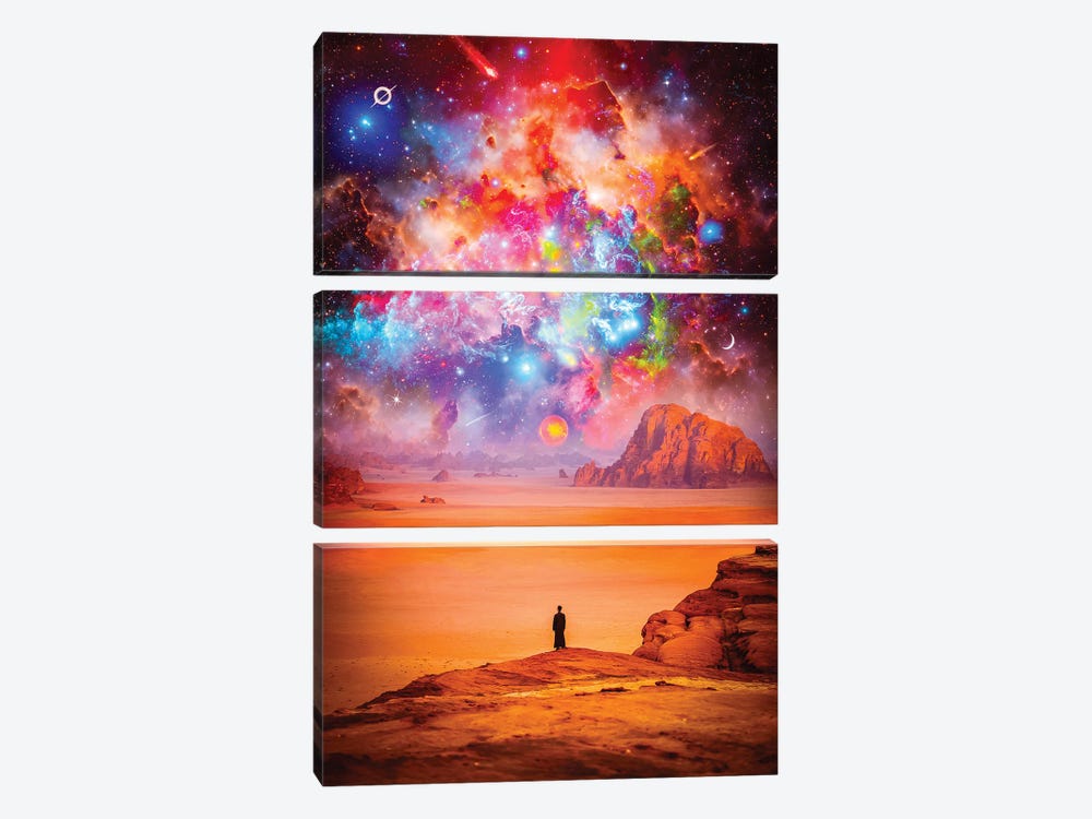The Beauty Of Colorful Universe by GEN Z 3-piece Canvas Artwork