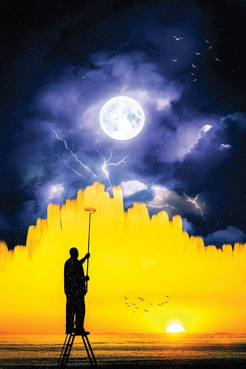 Silhouette Surrealist Painter Who Turns Night Into Day