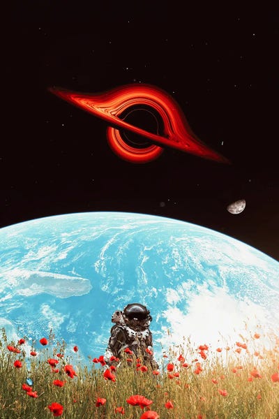 GEN Z: Astronaut Discovery In A Red Poppy Field by GEN Z