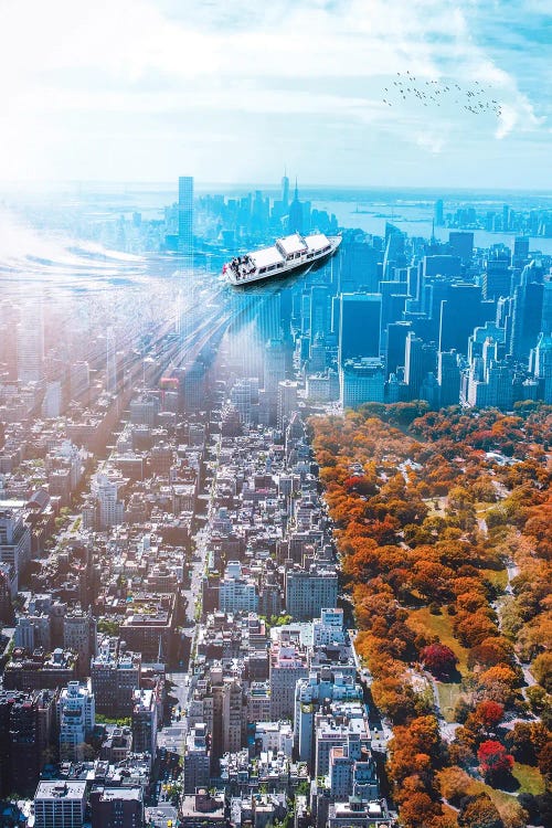 Central Park Under Ocean Boat Cityscape