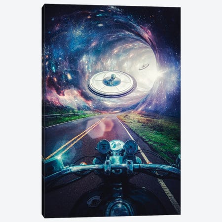 Alien Encounter On The Road Canvas Print #GEZ5} by GEN Z Canvas Print