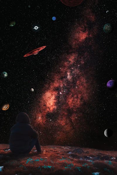 Canvas Print: Sitting In Awe Of The Universe by GEN Z