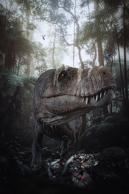 Dinosaur Feroce In The Jurassic Jungle by GEN Z wall art