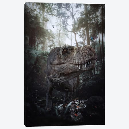 Dinosaur Feroce In The Jurassic Jungle Canvas Print #GEZ76} by GEN Z Canvas Art Print