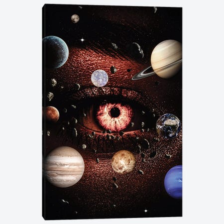 Eye Of The Sun And Solar System Planets Canvas Print #GEZ86} by GEN Z Canvas Art